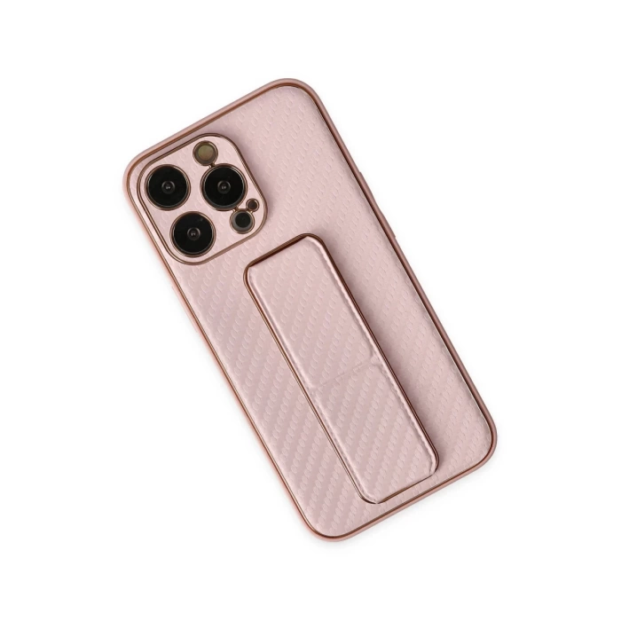 Newface iPhone 13 Pro Kılıf Coco Karbon Standlı Kapak