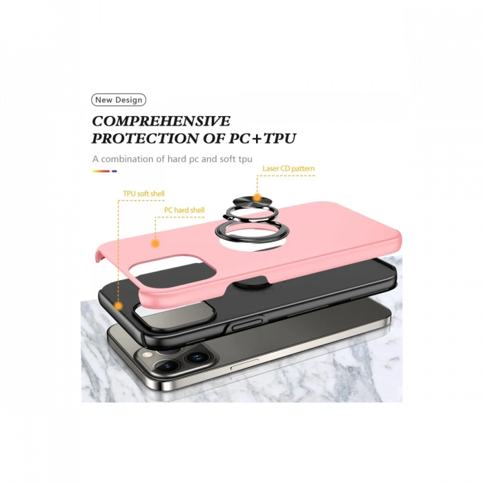 Newface iPhone 13 Pro Kılıf Elit Yüzüklü Kapak