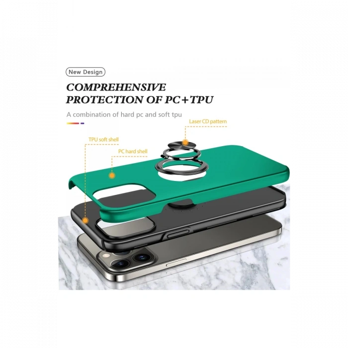 Newface iPhone 13 Pro Kılıf Elit Yüzüklü Kapak