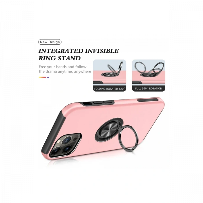 Newface iPhone 13 Pro Kılıf Elit Yüzüklü Kapak