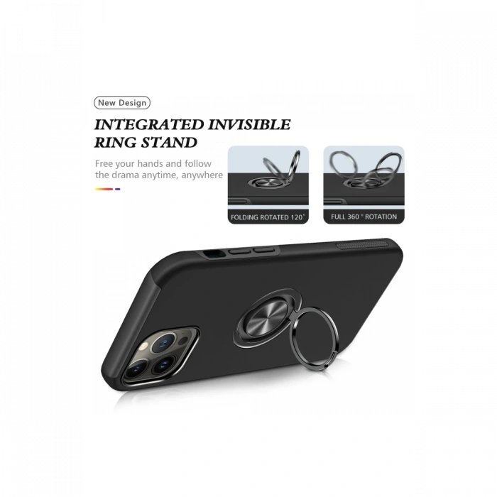 Newface iPhone 13 Pro Kılıf Elit Yüzüklü Kapak