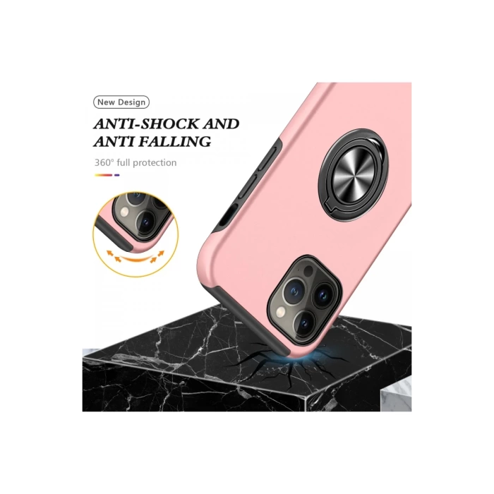 Newface iPhone 13 Pro Kılıf Elit Yüzüklü Kapak