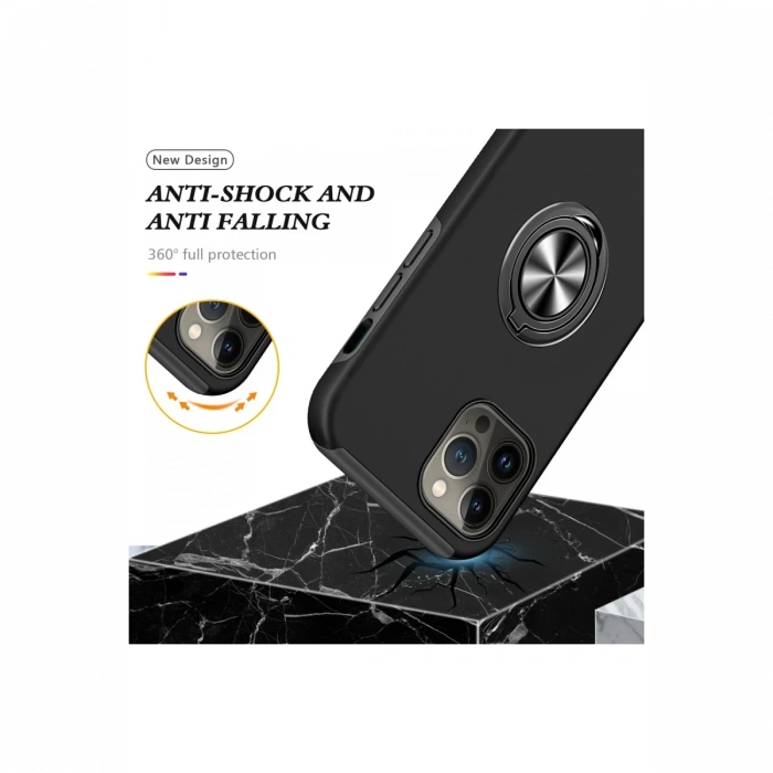 Newface iPhone 13 Pro Kılıf Elit Yüzüklü Kapak