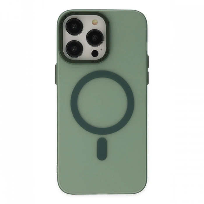 Newface iPhone 13 Pro Kılıf Lodos Magneticsafe Mat Kapak - Köknar Yeşili