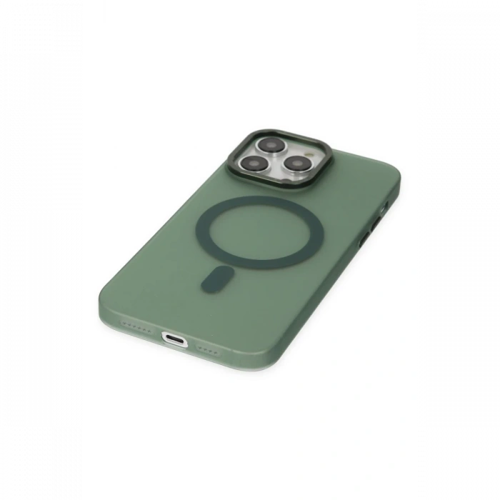 Newface iPhone 13 Pro Kılıf Lodos Magneticsafe Mat Kapak - Köknar Yeşili