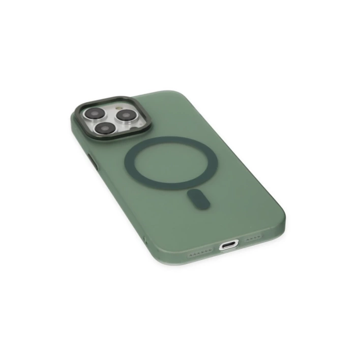 Newface iPhone 13 Pro Kılıf Lodos Magneticsafe Mat Kapak - Köknar Yeşili