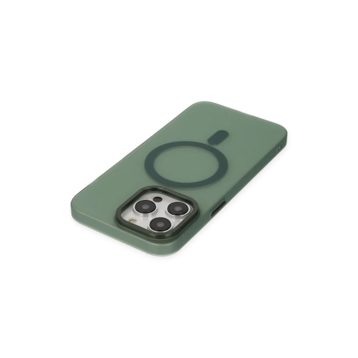 Newface iPhone 13 Pro Kılıf Lodos Magneticsafe Mat Kapak - Köknar Yeşili