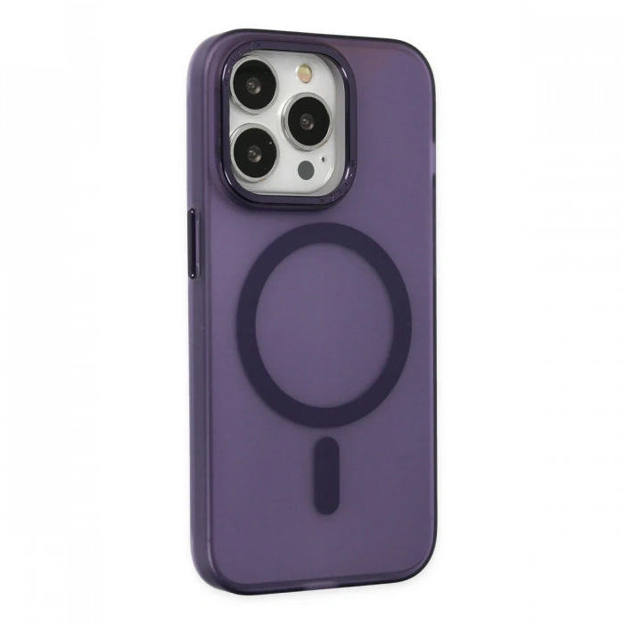 Newface iPhone 13 Pro Kılıf Lodos Magneticsafe Mat Kapak - Mor
