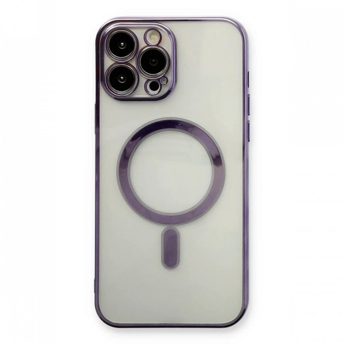Newface iPhone 13 Pro Kılıf Magneticsafe Lazer Silikon - Mor