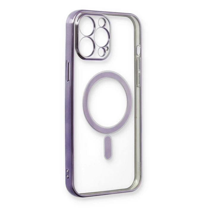 Newface iPhone 13 Pro Kılıf Magneticsafe Lazer Silikon - Mor