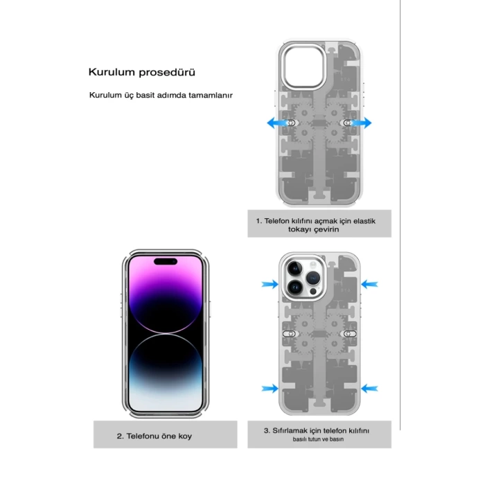 Newface iPhone 13 Pro Kılıf Mekanik Bumper Kapak