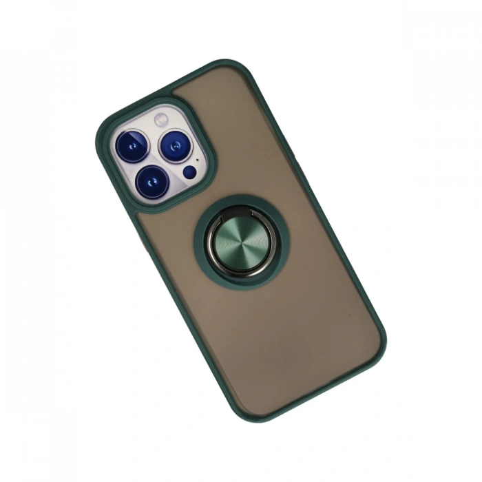 Newface iPhone 13 Pro Kılıf Montreal Yüzüklü Silikon Kapak