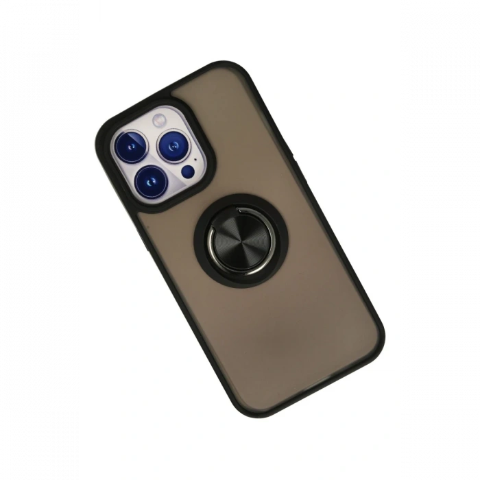 Newface iPhone 13 Pro Kılıf Montreal Yüzüklü Silikon Kapak