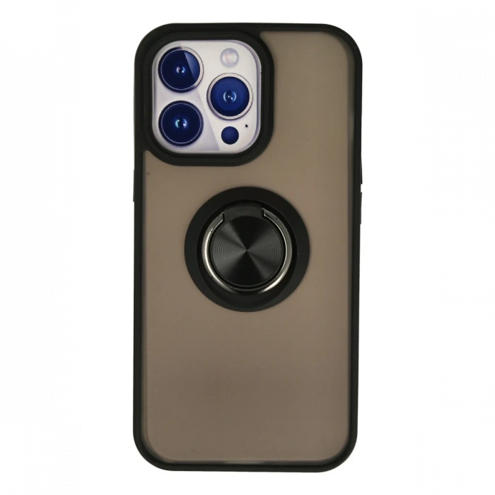 Newface iPhone 13 Pro Kılıf Montreal Yüzüklü Silikon Kapak