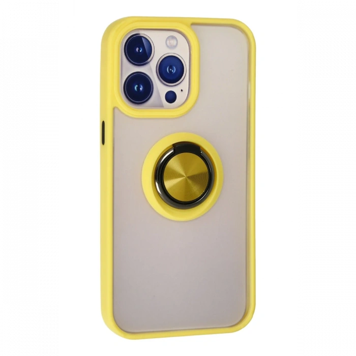 Newface iPhone 13 Pro Kılıf Montreal Yüzüklü Silikon Kapak