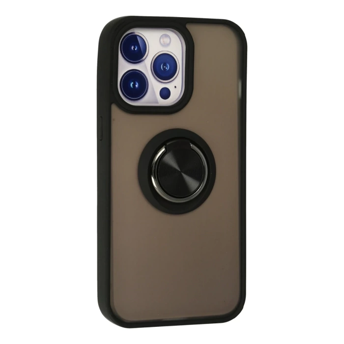 Newface iPhone 13 Pro Kılıf Montreal Yüzüklü Silikon Kapak