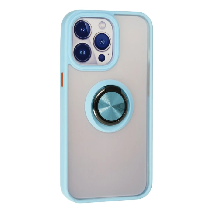 Newface iPhone 13 Pro Kılıf Montreal Yüzüklü Silikon Kapak