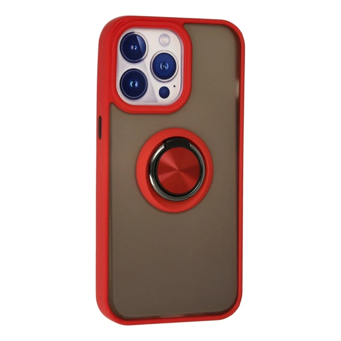 Newface iPhone 13 Pro Kılıf Montreal Yüzüklü Silikon Kapak