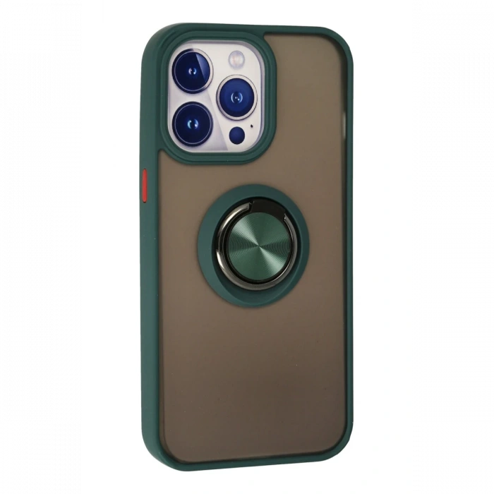 Newface iPhone 13 Pro Kılıf Montreal Yüzüklü Silikon Kapak
