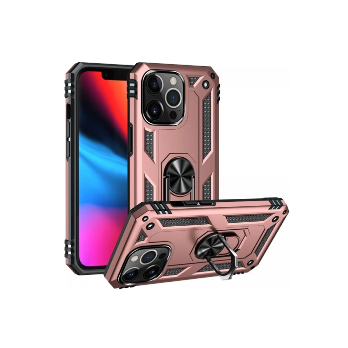 Newface iPhone 13 Pro Kılıf Sofya Yüzüklü Silikon Kapak