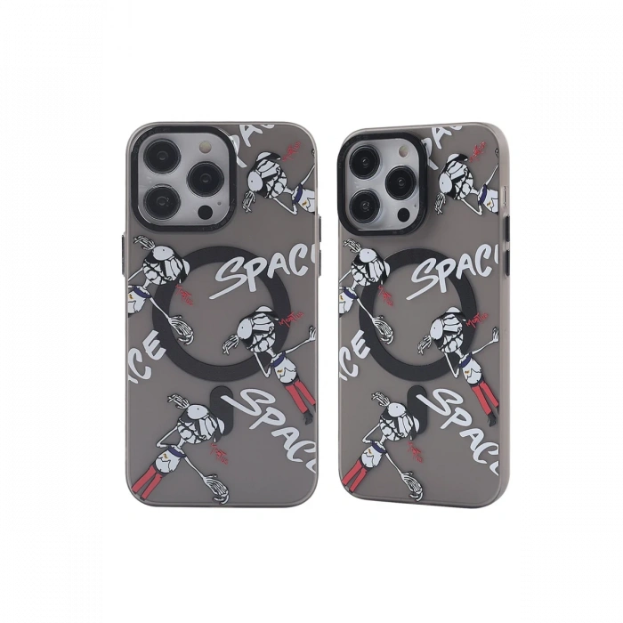 Newface iPhone 13 Pro Max Kılıf Apollo Magneticsafe Desenli Kapak