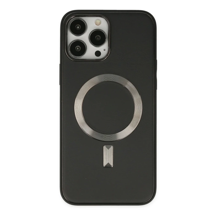 Newface iPhone 13 Pro Max Kılıf Coco Deri Magneticsafe Silikon