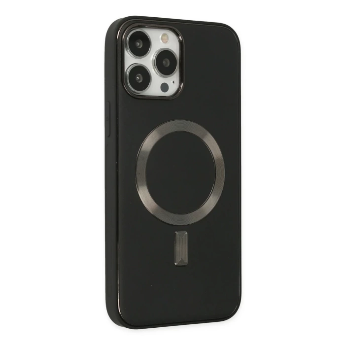 Newface iPhone 13 Pro Max Kılıf Coco Deri Magneticsafe Silikon