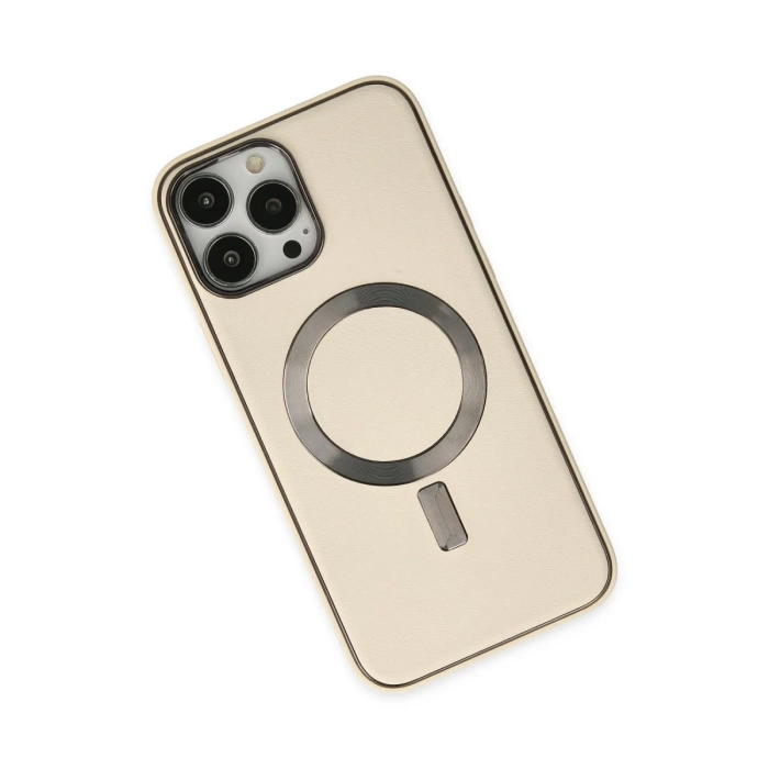 Newface iPhone 13 Pro Max Kılıf Coco Deri Magneticsafe Silikon