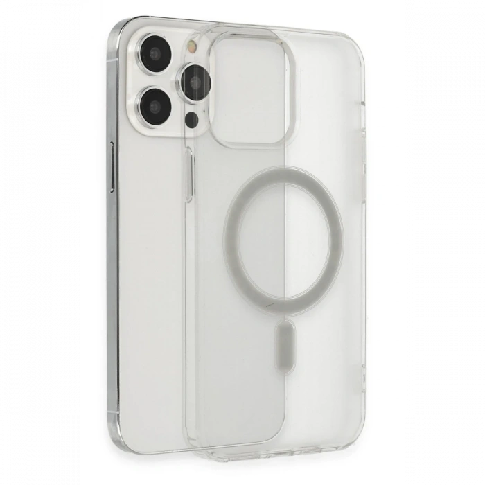iPhone 13 Pro Max Kılıf Matte Şeffaf Magneticsafe - Şeffaf