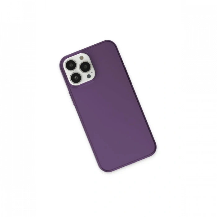 iPhone 13 Pro Max Kılıf Pc Sert Şeffaf Kapak - Mor