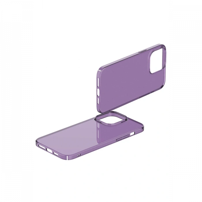 iPhone 13 Pro Max Kılıf Pc Sert Şeffaf Kapak - Mor