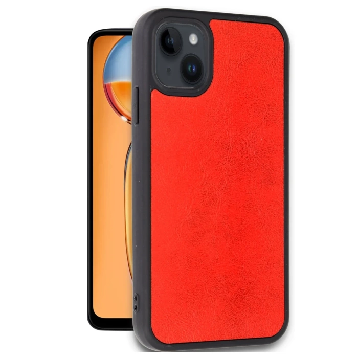 Newface iPhone 14 Kılıf Aras Deri Kapak - Kırmızı