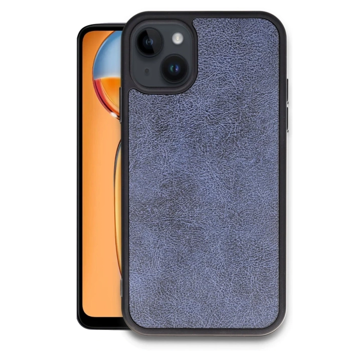 Newface iPhone 14 Kılıf Aras Deri Kapak - Lacivert