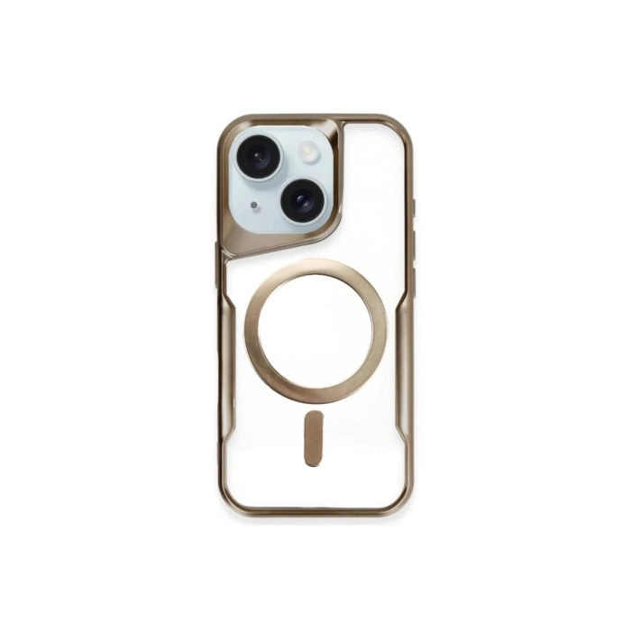 Newface iPhone 14 Kılıf Boyi Magsafe Silikon Kapak - Kahverengi