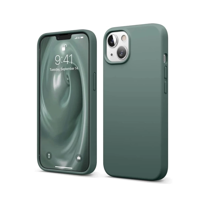 Newface iPhone 14 Kılıf First Silikon - Koyu Yeşil