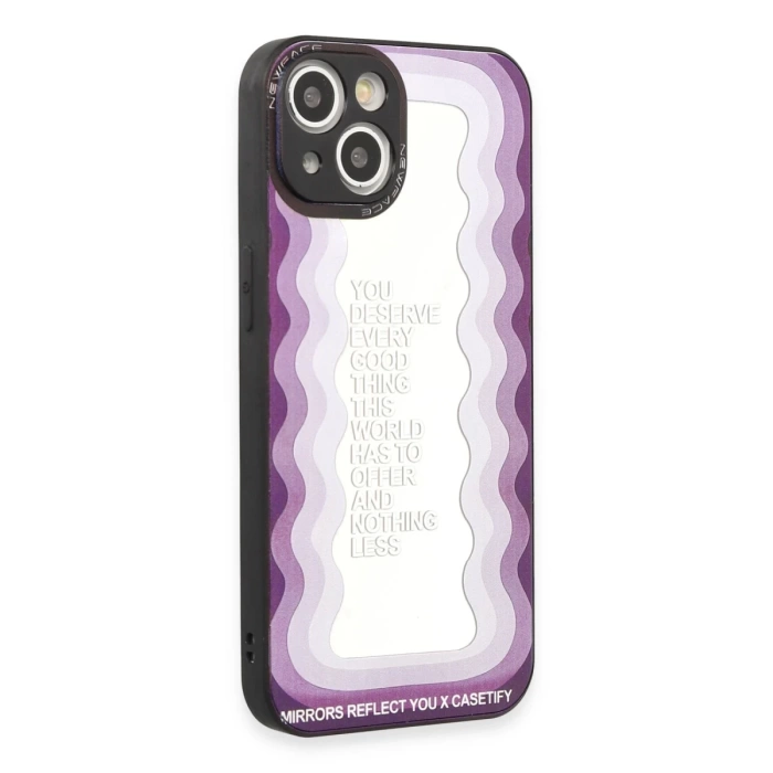 Newface iPhone 14 Kılıf Mirror Desenli Kapak