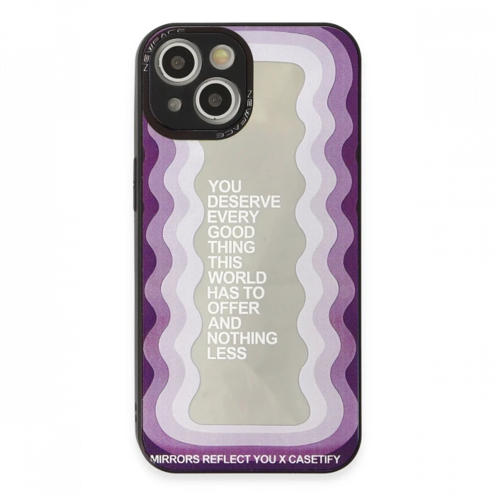 Newface iPhone 14 Kılıf Mirror Desenli Kapak