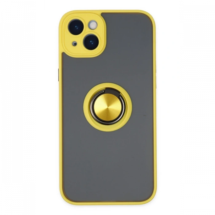 Newface iPhone 14 Kılıf Montreal Yüzüklü Silikon Kapak