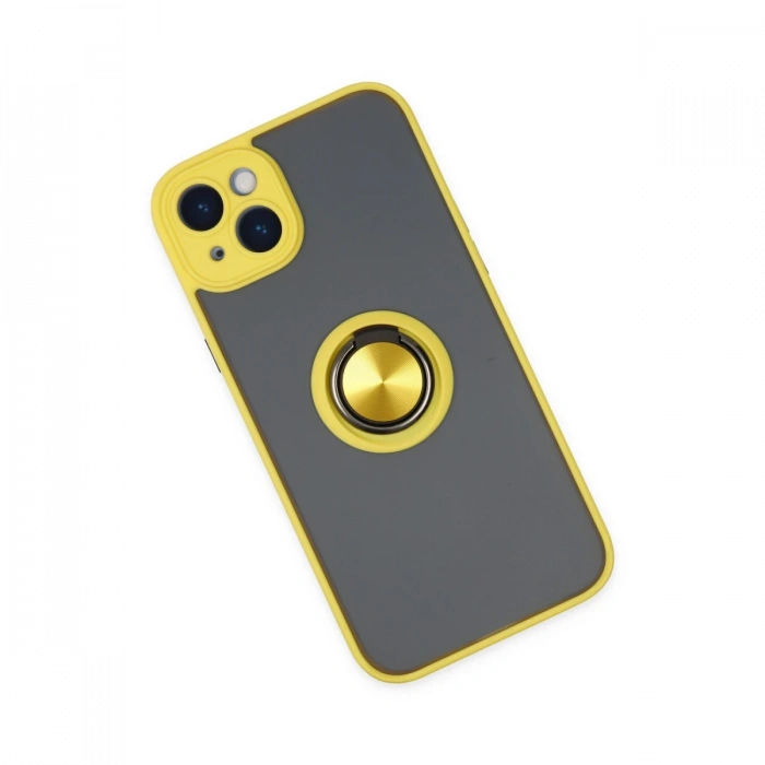 Newface iPhone 14 Kılıf Montreal Yüzüklü Silikon Kapak