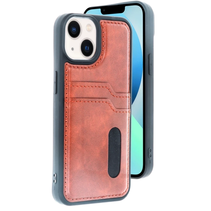 Newface iPhone 14 Kılıf Sara Kartvizitli Deri Kılıf