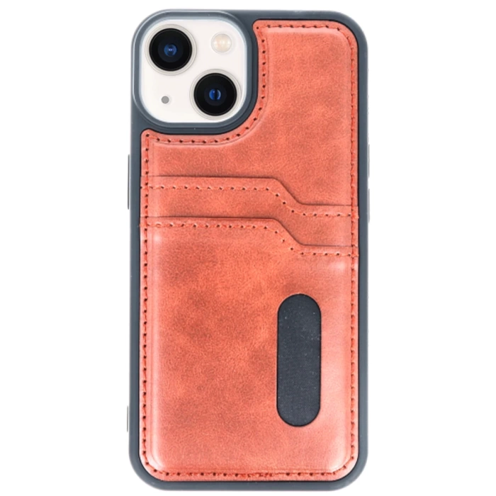 Newface iPhone 14 Kılıf Sara Kartvizitli Deri Kılıf