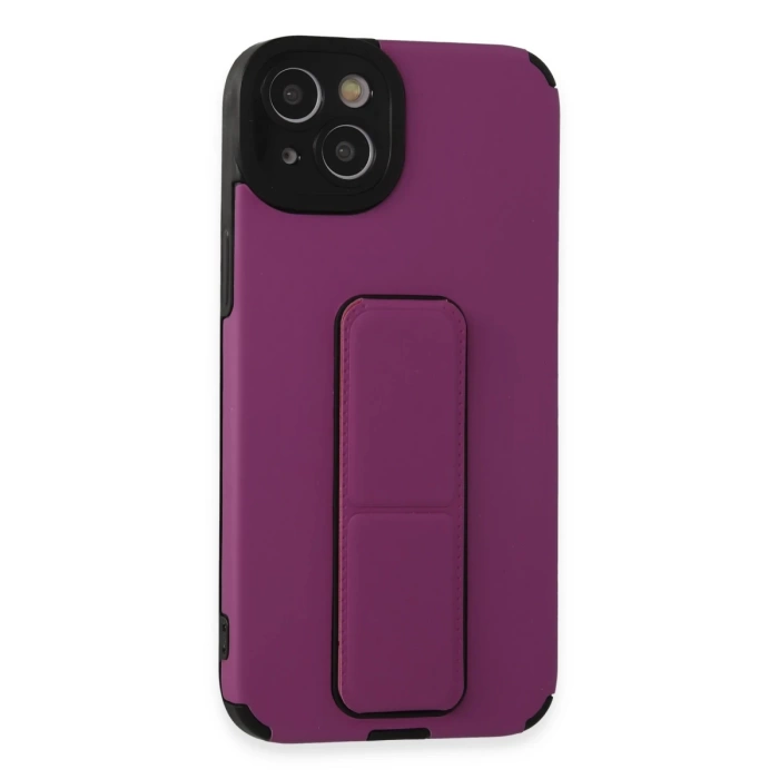 Newface iPhone 14 Plus Kılıf Mega Standlı Silikon - Mor