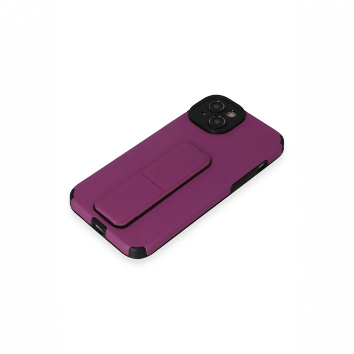 Newface iPhone 14 Plus Kılıf Mega Standlı Silikon - Mor