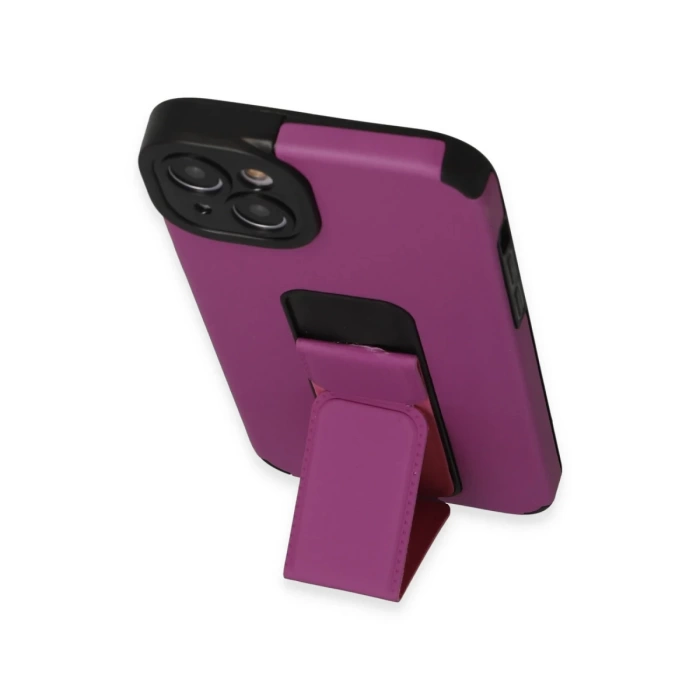 Newface iPhone 14 Plus Kılıf Mega Standlı Silikon - Mor