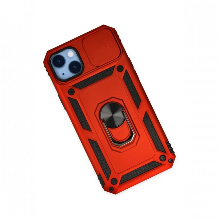 Newface iPhone 14 Plus Kılıf Pars Lens Yüzüklü Silikon