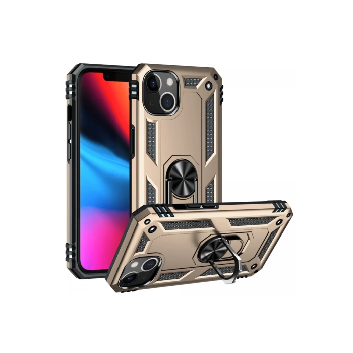 Newface iPhone 14 Plus Kılıf Sofya Yüzüklü Silikon Kapak