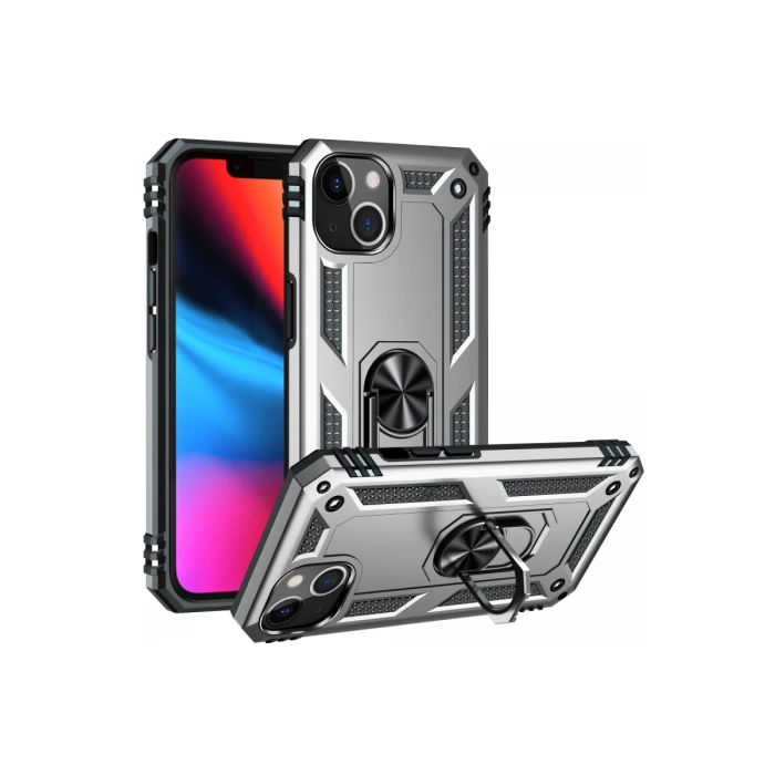 Newface iPhone 14 Plus Kılıf Sofya Yüzüklü Silikon Kapak
