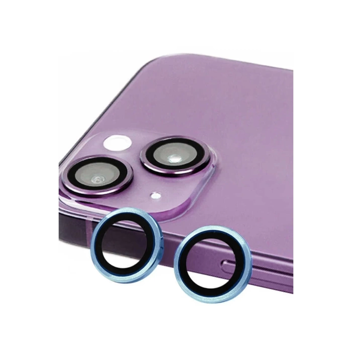 Newface iPhone 14 Plus Raze Metal Kamera Lens - Mavi