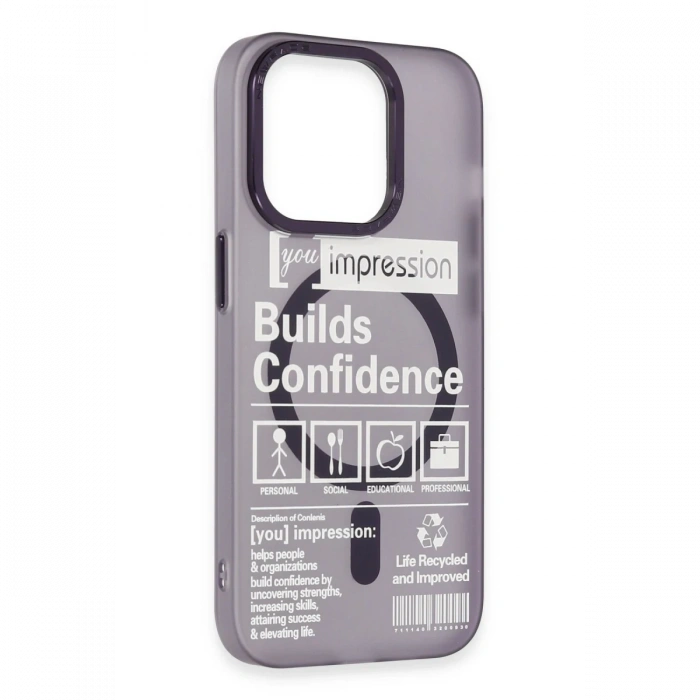 Newface iPhone 14 Pro Kılıf Apollo Magneticsafe Desenli Kapak - Apollo Mor - 6