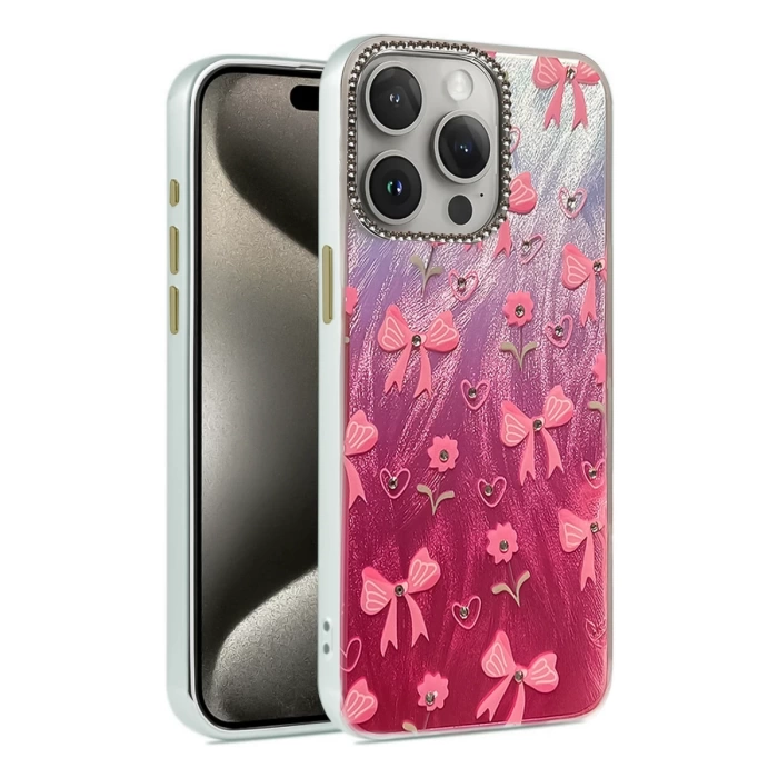 Newface iPhone 14 Pro Kılıf Blade Aynalı Desenli Kapak